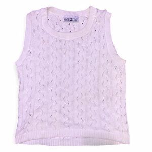 vintage white stag cable knit sweater vest